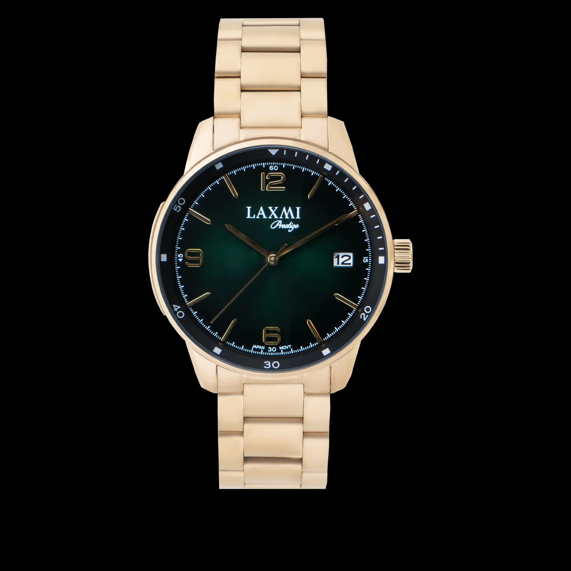 ساعت مچی مردانه لاکسمی بند استیل طلایی کد Laxmi 8153/4
