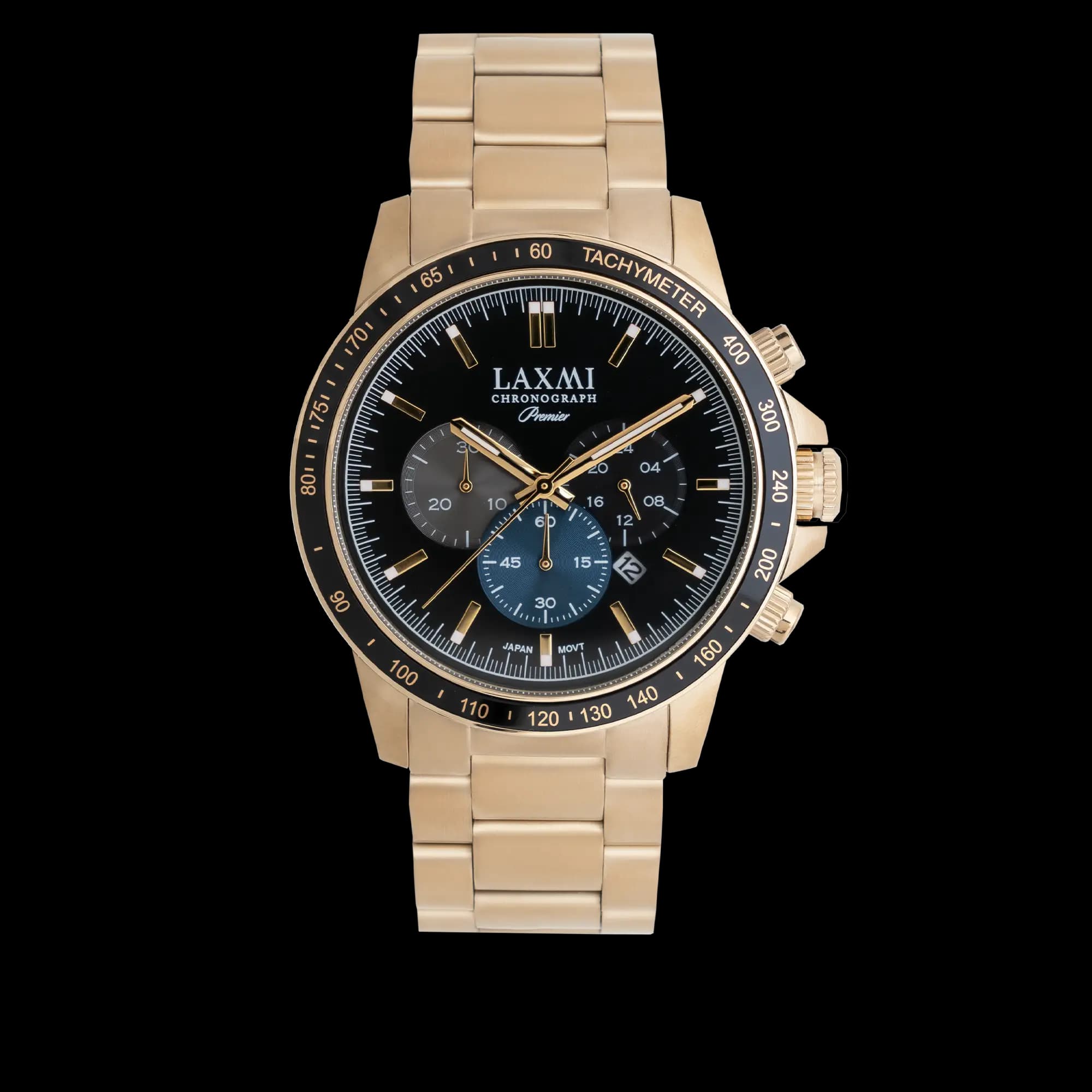ساعت مچی مردانه لاکسمی بند استیل طلایی کد Laxmi 8181/2