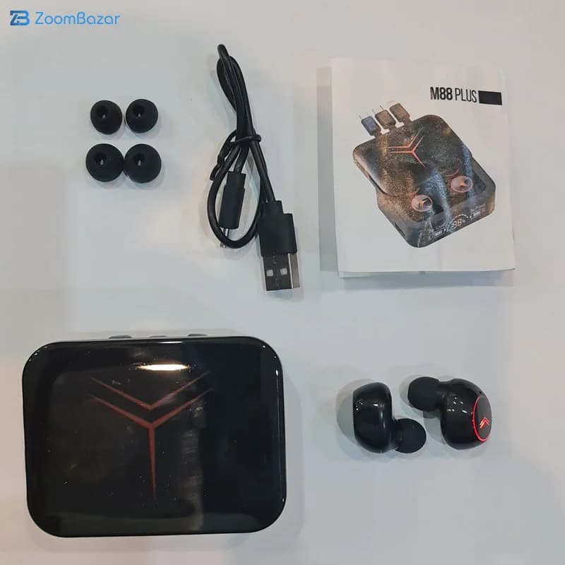 هندزفری بلوتوثی مدل m88 plus v5.3 enc مشکی – Open Box ( گوش راست کار نمیکند) — تصویر ۴