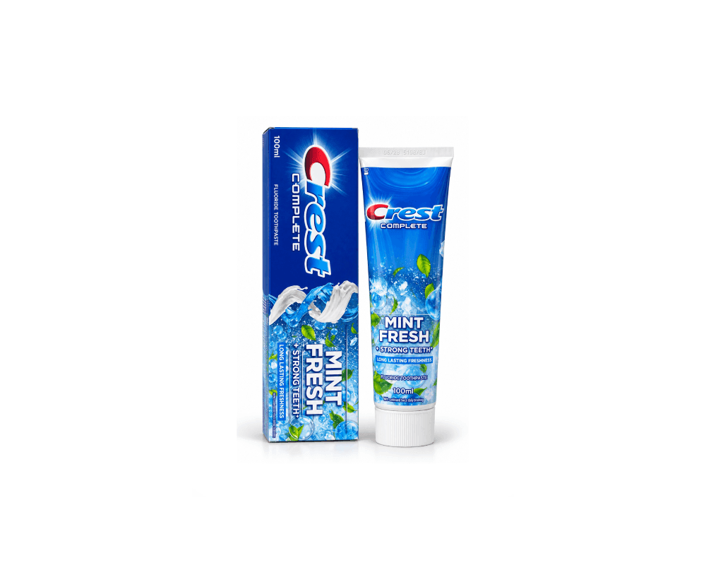 خمیر دندان کرست Crest مدل Complete Mint Fresh حجم ۱۰۰ میلی لیتر | با فلوراید Fluoride Toothpaste و طراوت نعناع Mint Fresh