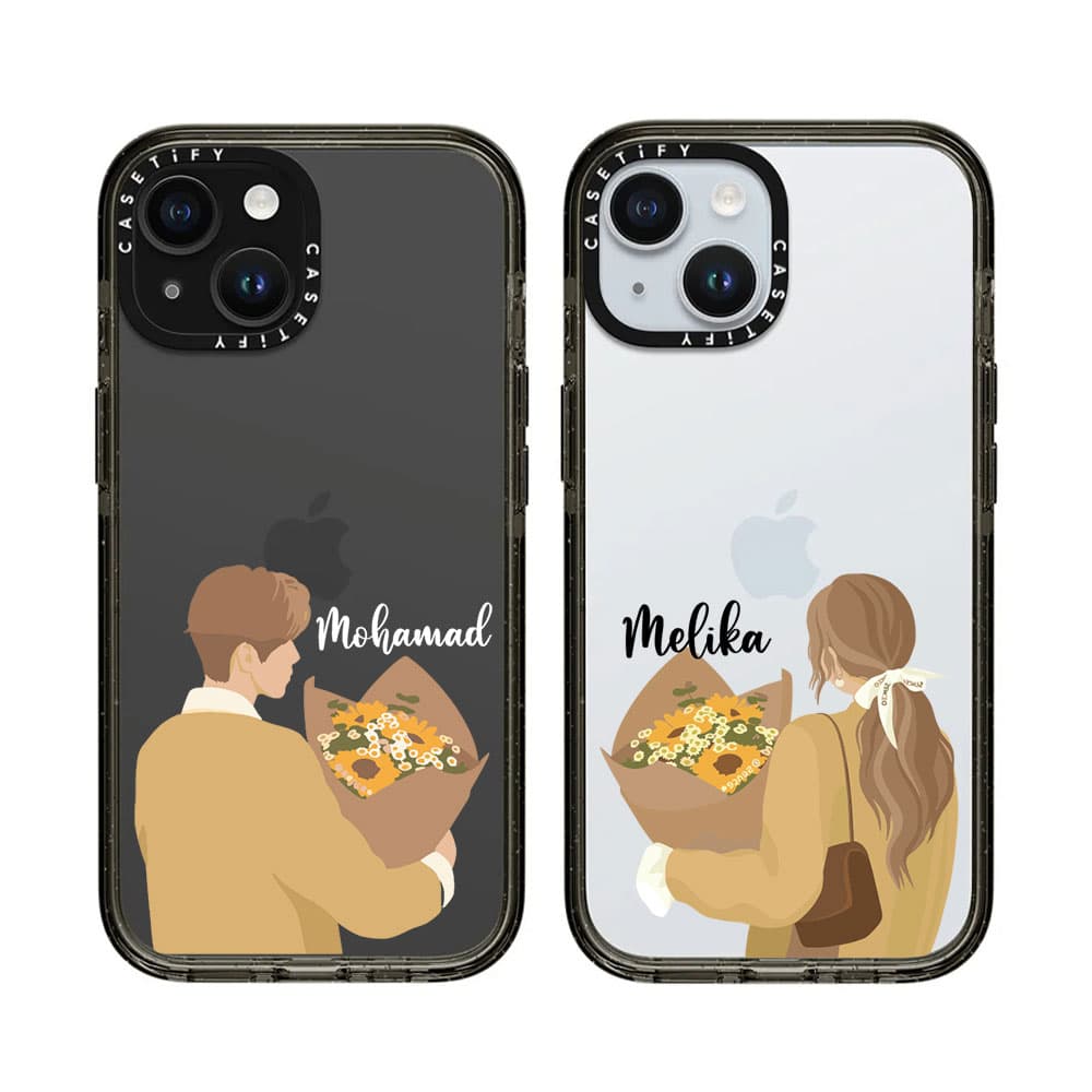 قاب شفاف چاپی سفارشی به اسم دلخواه (کد 0391) مدل sun couple مناسب برای گوشی موبایل سامسونگ Samsung Galaxy A06 / A10S / A12 / A13 / A14 / A15 / A16 / A20 / A21S / A22 4G / A22 5G / A23 / A24 / A30 / A3 — تصویر ۴