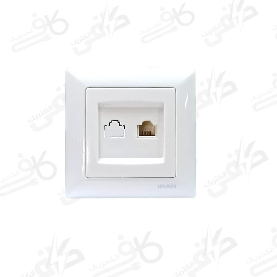 پريز تلفن تک سوکت CAT3 اليزه اقتصادی سفيد | ايران الکتریک