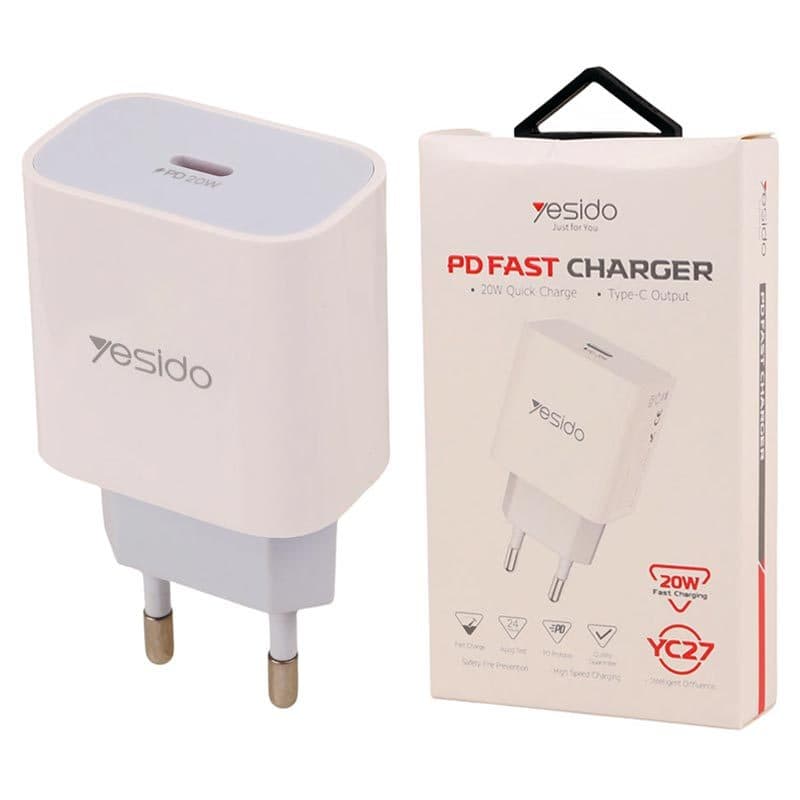 شارژر دیواری 20 وات یسیدو YC27 PD 3A