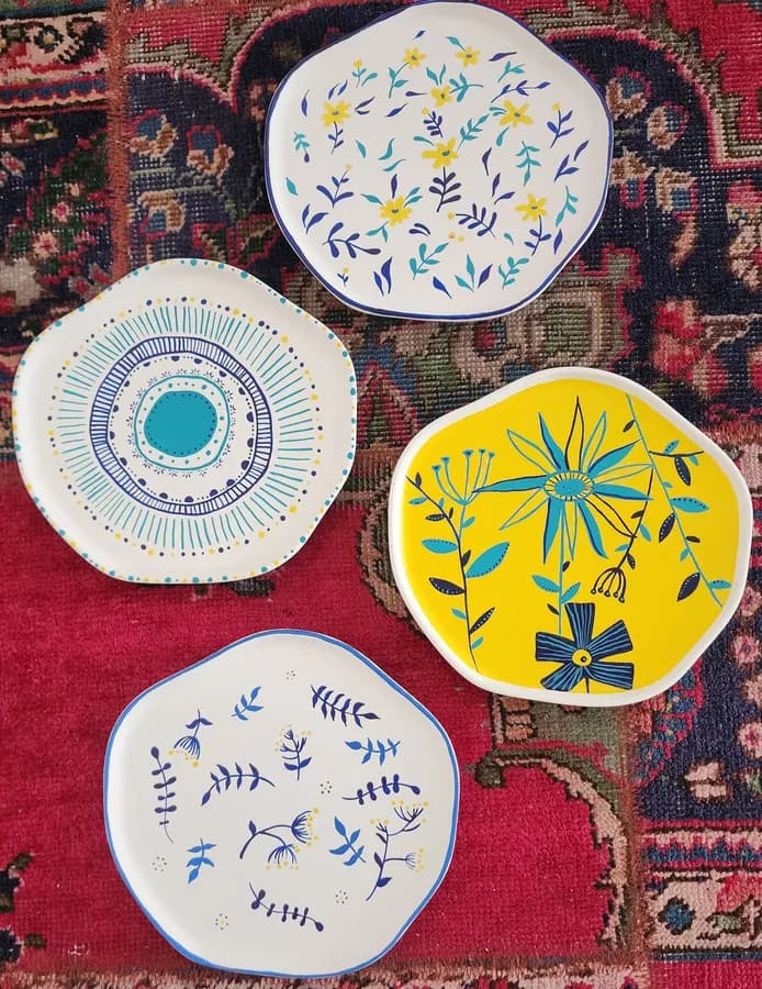 بشقاب دفرمه دیوار کوب پک 4 عددی