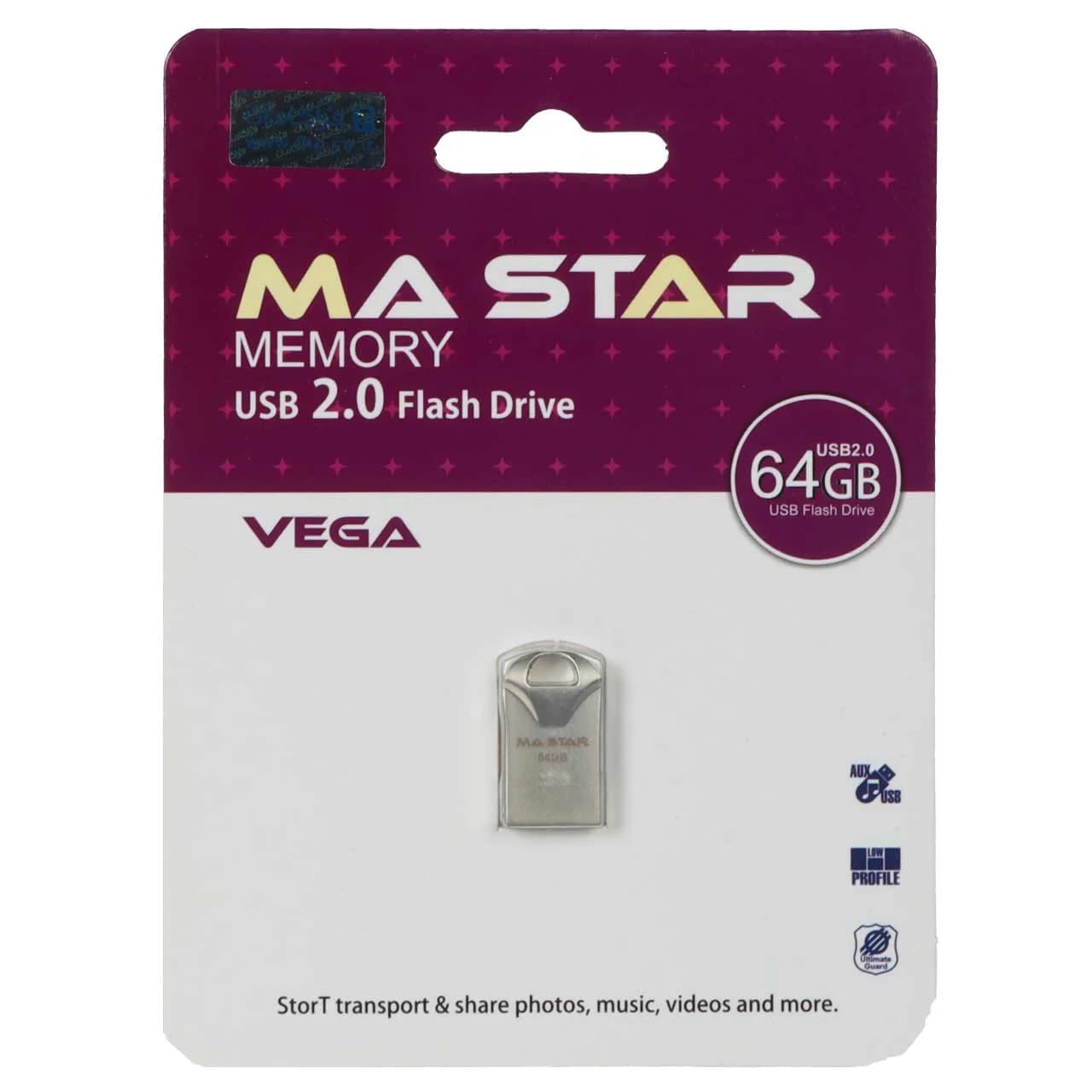 MA Star Vega USB 2.0 Flash Memory – 64GB – نقره ای (گارانتی فراگامان)