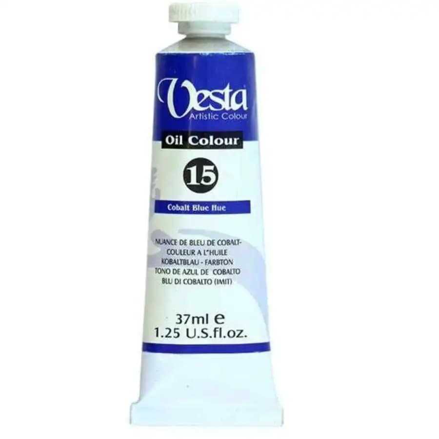 رنگ روغن وستا رنگ Cobalt Blue Hue کد 15 حجم 37 میلی لیتر