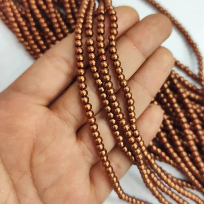 مروارید سنگی دارچینی سایز 4میل
