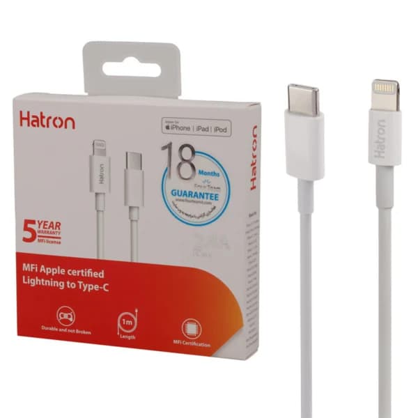 کابل تایپ سی به لایتنینگ فست شارژ 2.4 آمپر هترون HC365I طول 1 متر