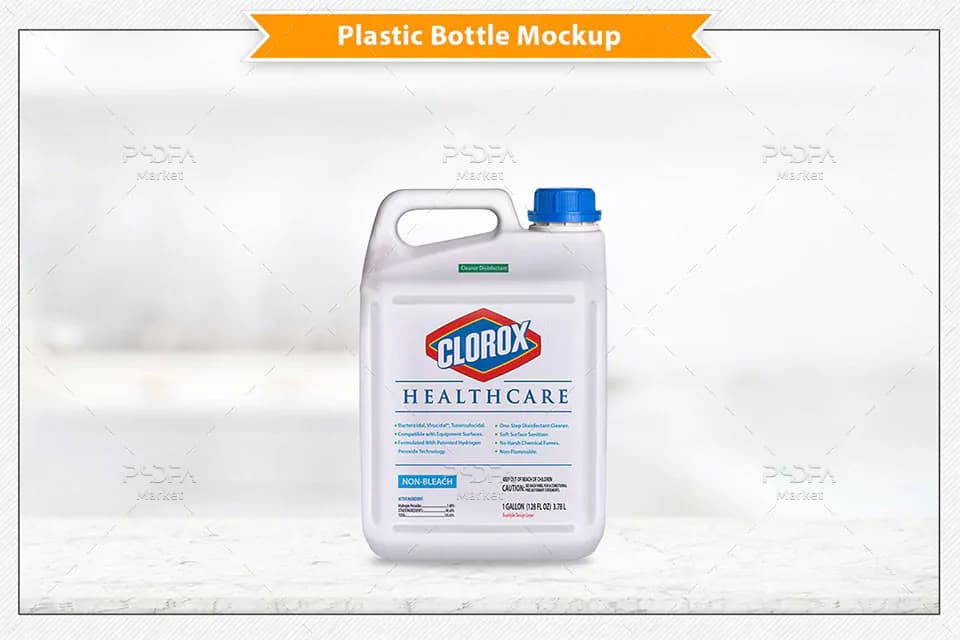 موکاپ 4 لیتری روغن موتور پلاستیکی در نماهای مختلف برای فتوشاپ