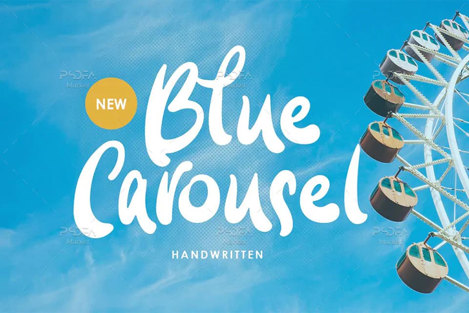 فونت انگلیسی دستنویس فانتزی Blue Carousel Handwritten Font