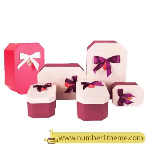 جعبه کادویی 8 ضلعی 5 سایز (کد 74)