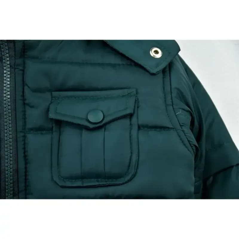 کاپشن پسرانه چهار جیب شمعی خزدار کله غازی — تصویر ۴