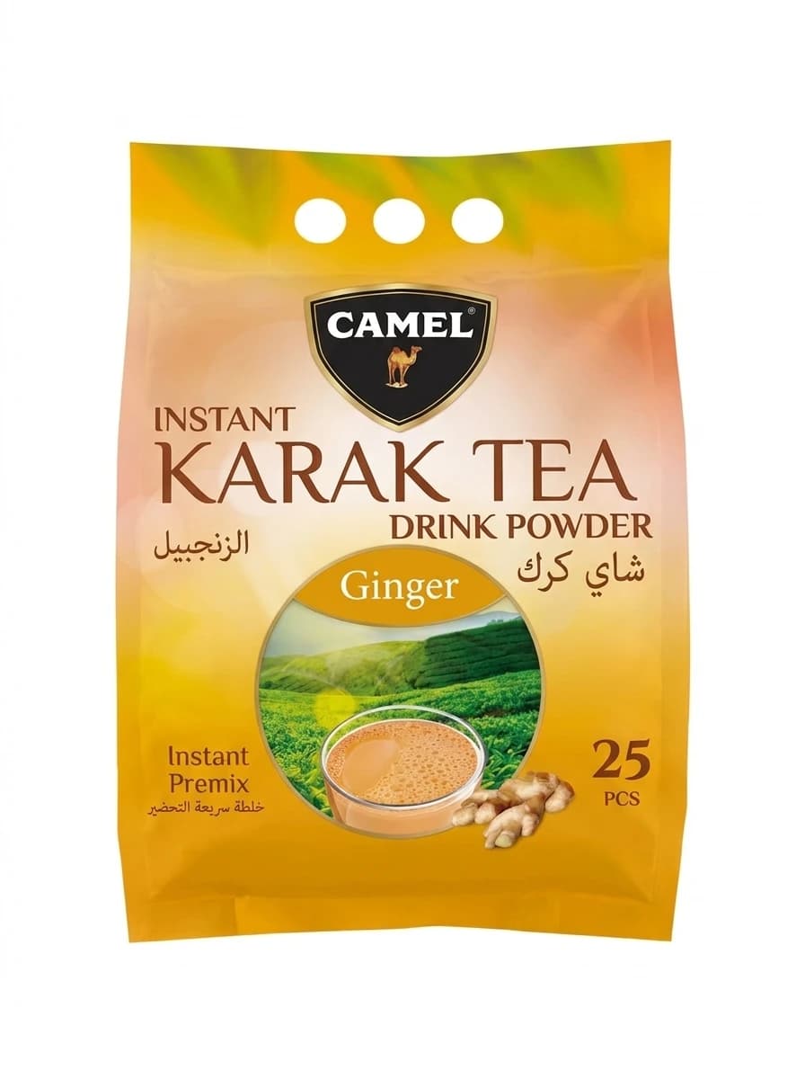 چای کرک فوری زنجبیلی کمل (Camel Ginger Karak Tea)، بسته ۲۵ عددی
