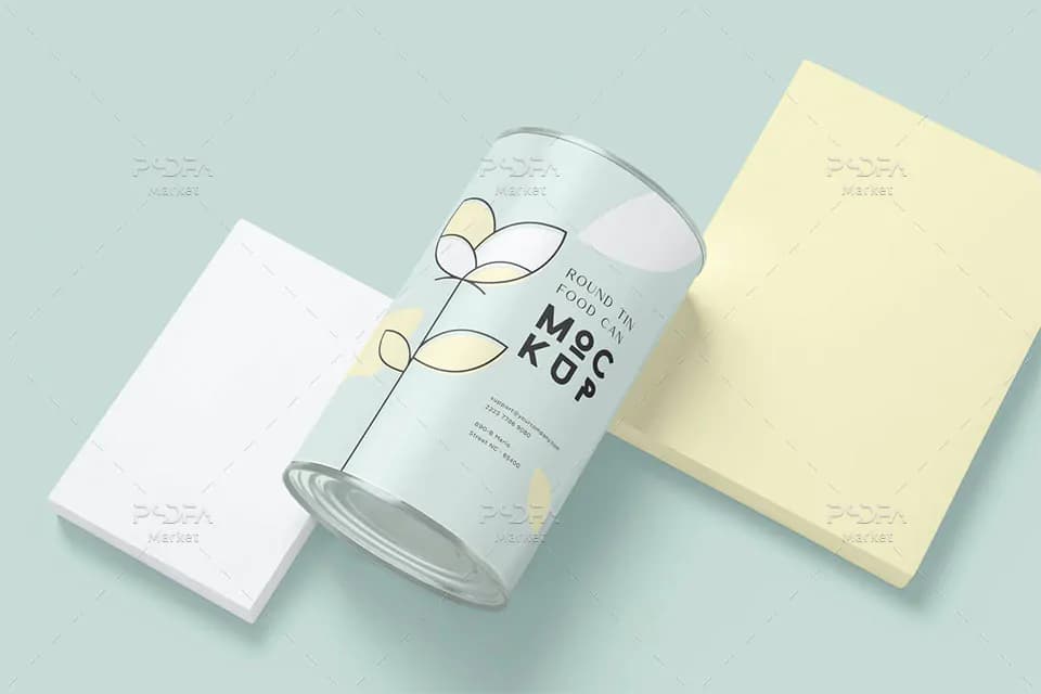 موکاپ قوطی کنسرو غذا و میوه Tin Can Mockups