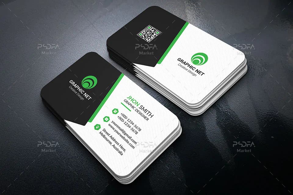 طرح کارت ویزیت لایه باز شرکتی با فرمت PSD قابل ویرایش در فتوشاپ
