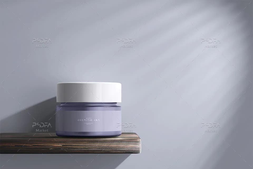 موکاپ شیشه کرم آرایشی در نماهای مختلف برای فتوشاپ