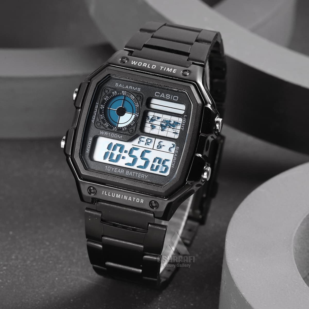 ساعت کاسیو دیجیتالی مشکی Casio AE-1200-KK — تصویر ۲