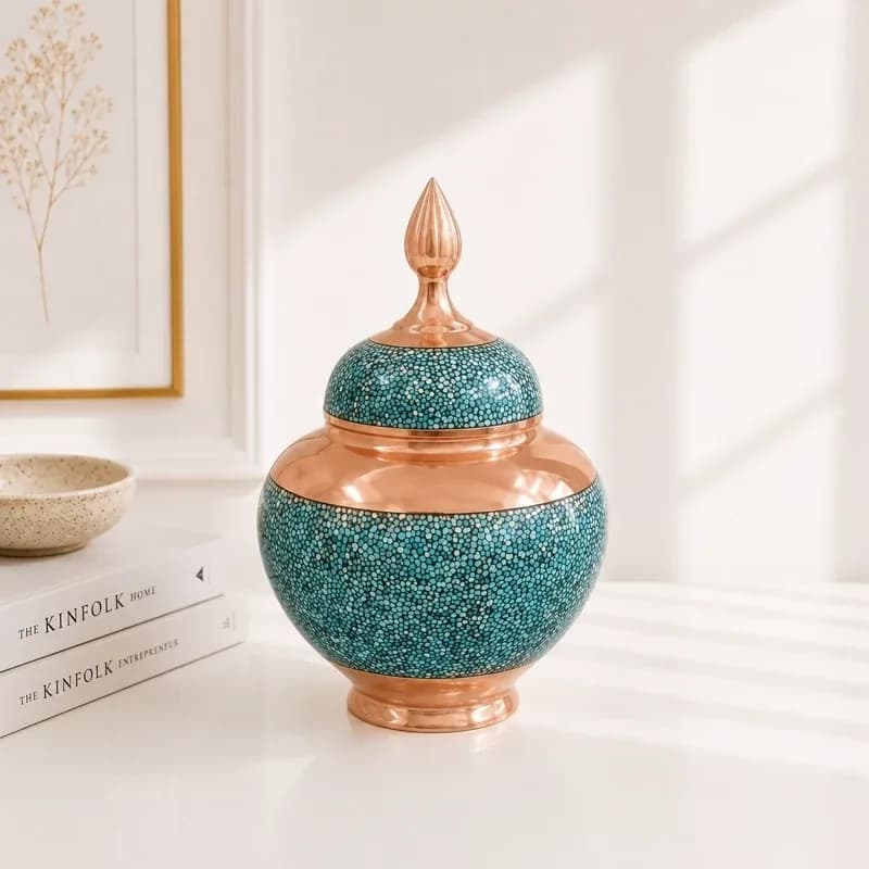 گز خوری مسی و فیروزه کوبی ۲۵سانتی (پک عمده 12عددی)