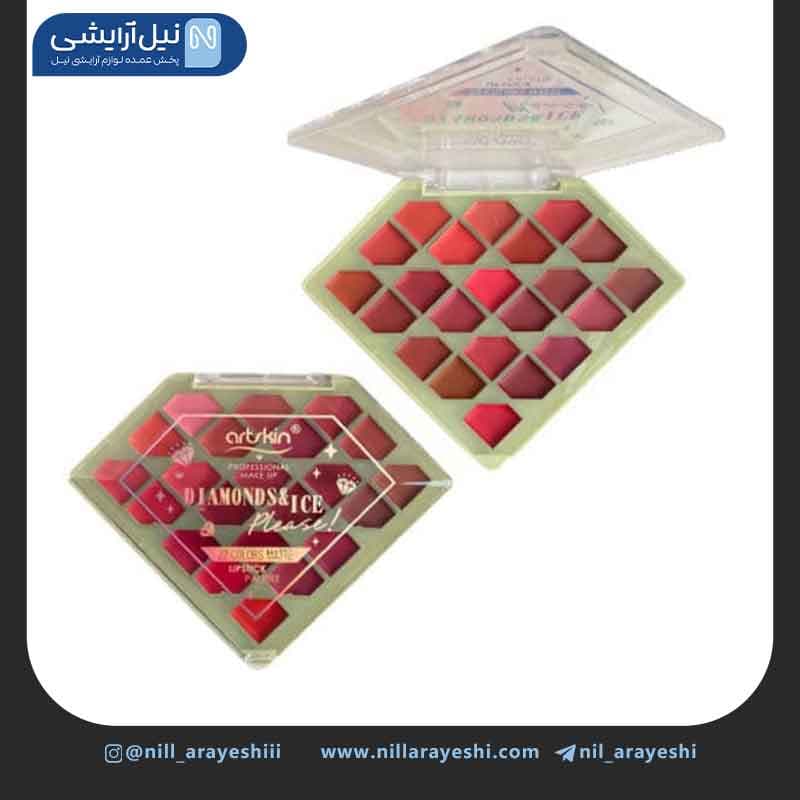 رژ پالتی 22 رنگ آرت اسکین طرح الماس کد As972113