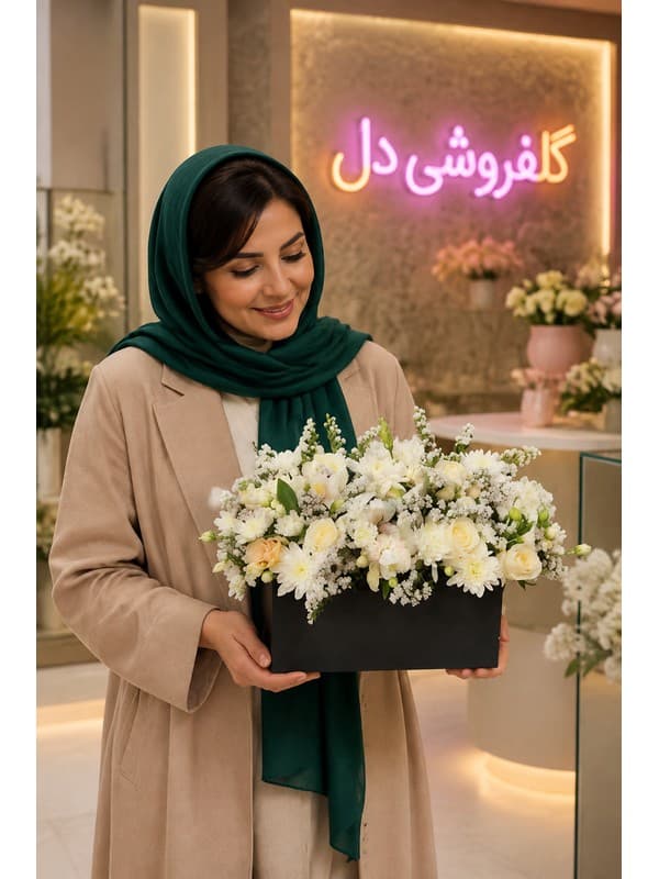 سبد گل خواستگاری رز و ارکیده؛ ترکیب رسمی و عاشقانه