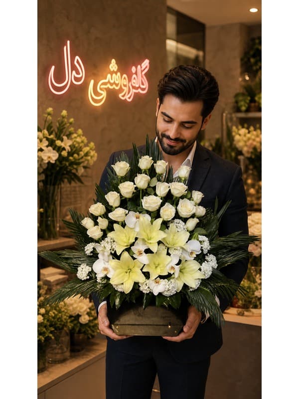 سبد گل تبریک مدیر با طراحی رسمی برای قدردانی و موفقیت
