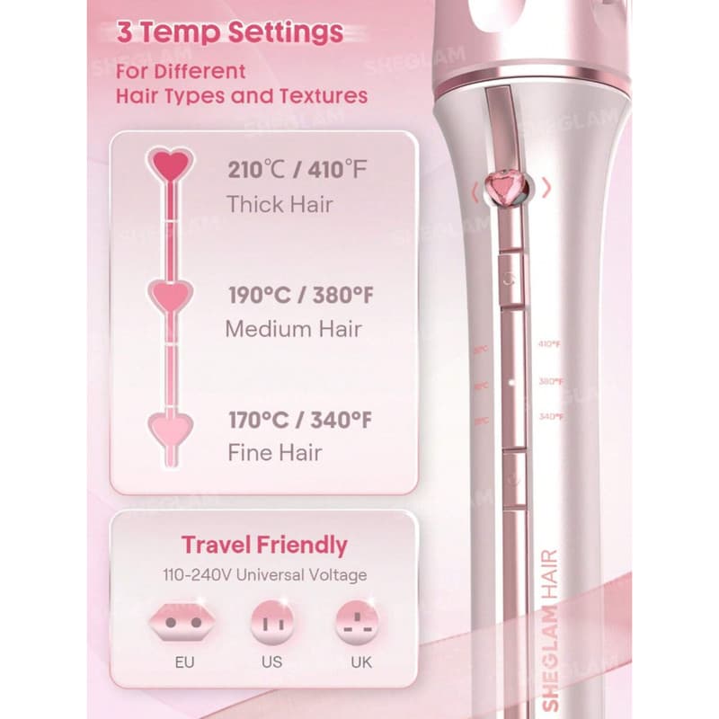 فر کننده مو شیگلم مدل Cupida charm one-touch 25mm — تصویر ۶