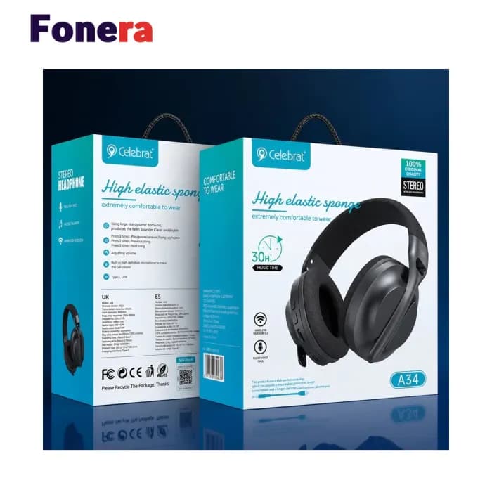 هدفون بلوتوثی سلبریت مدل A34 — تصویر ۳