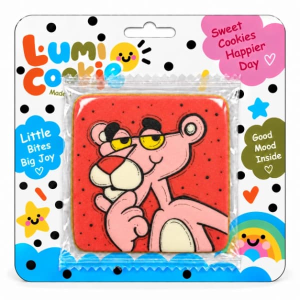 کوکی دستساز لومی کوکی Lumi Cookie طرح پلنگ صورتی