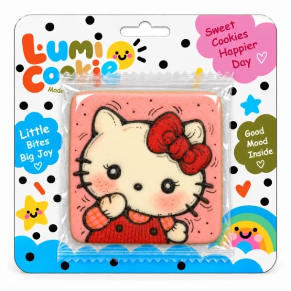 کوکی دستساز لومی کوکی Lumi Cookie طرح هلو کیتی قرمز
