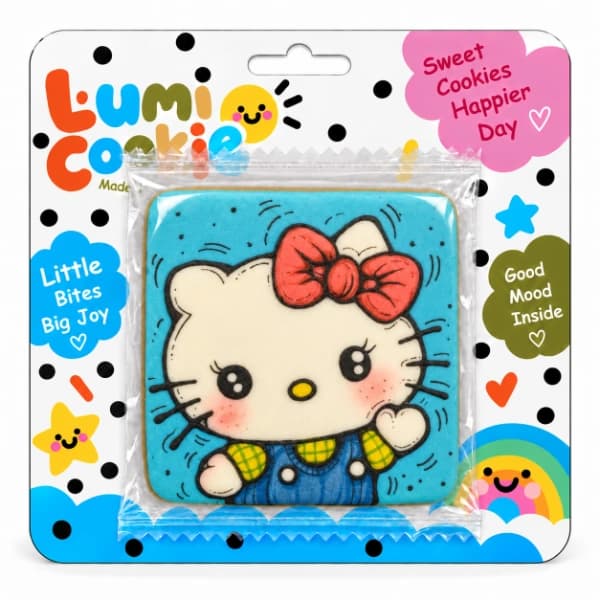 کوکی دستساز لومی کوکی Lumi Cookie طرح هلو کیتی آبی