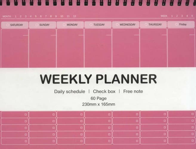 دفتر یادداشت خط دار برنامه ریزی (پلنر) هفتگی (weekly planner)