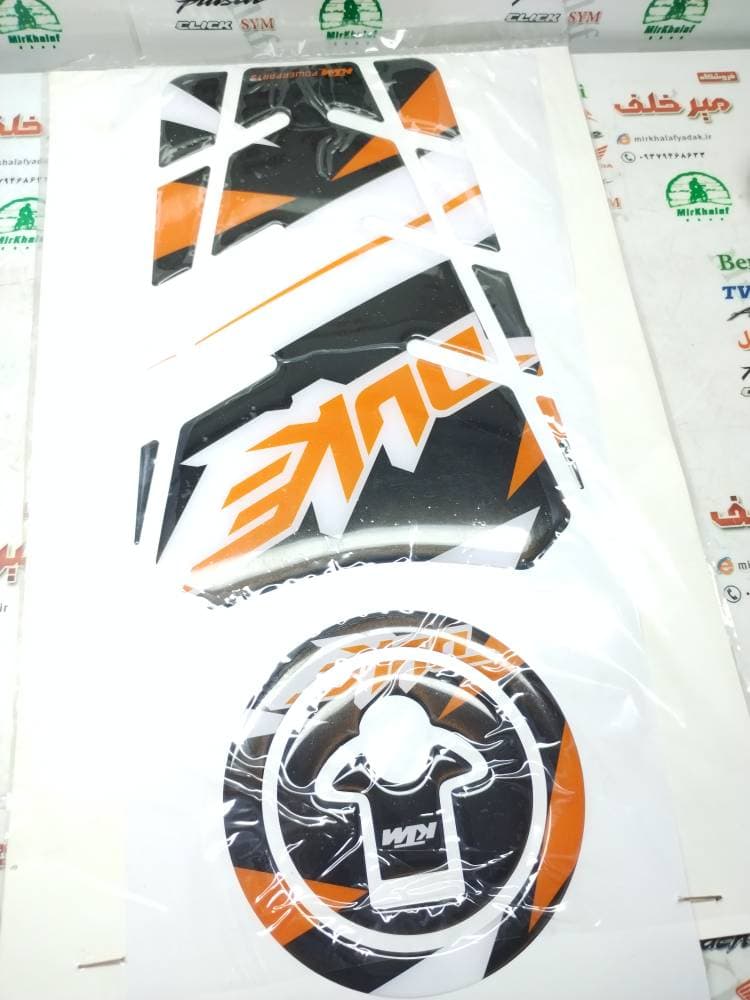 پد (برچسب) ارم کامل ژله ای روی باک و درب باک موتور duke ktm کی تی ام دوک