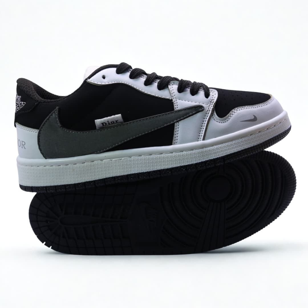 کتونی مردانه نایک ایر جردن 1 لو تراویس اسکات دیور سفید مشکی | Travis Scott x Air Jordan 1 Low Dior White Black — تصویر ۳