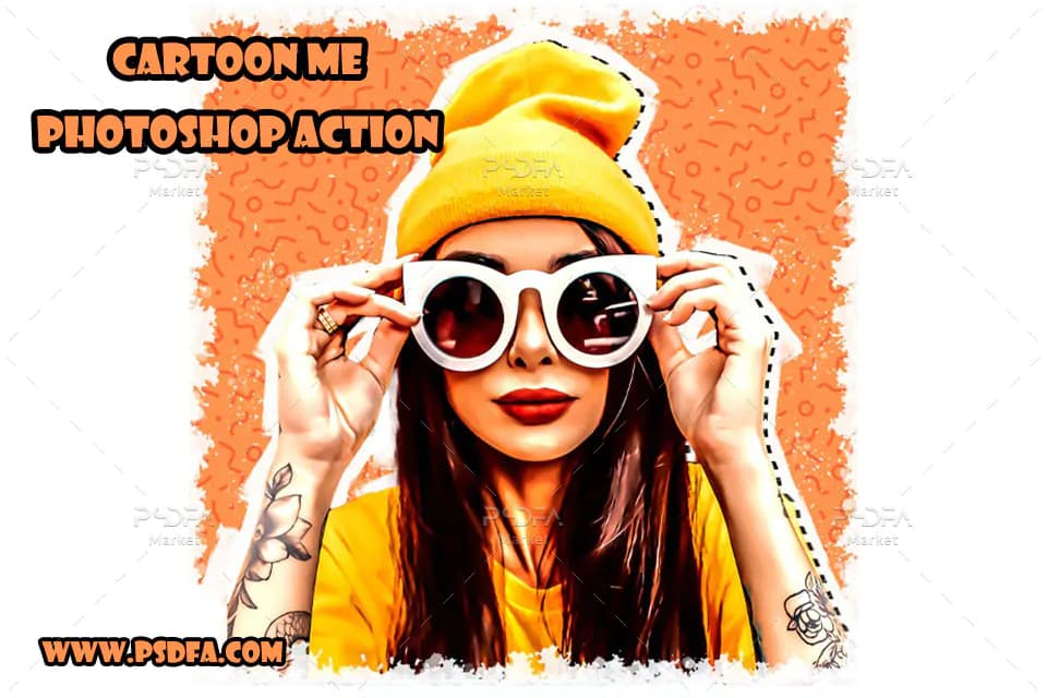 اکشن فتوشاپ ایجاد افکت کارتونی بر روی عکس و تصاویر