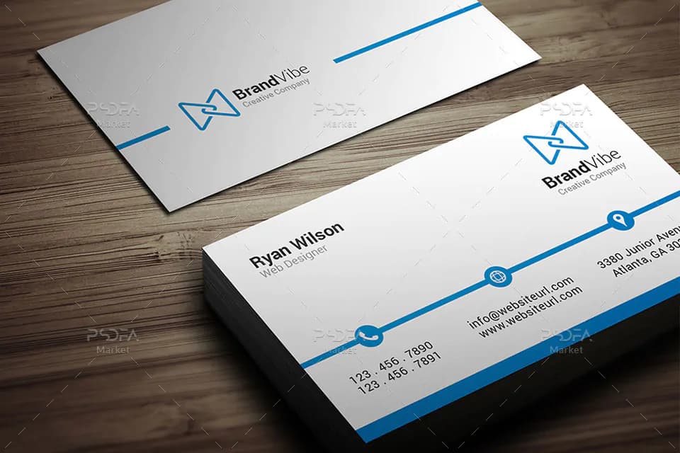 بیزینس کارت ساده شرکتی لایه باز و PSD برای فتوشاپ