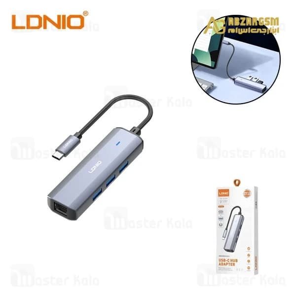 هاب 4 پورت تایپ سی الدینیو LDNIO Ds-124c