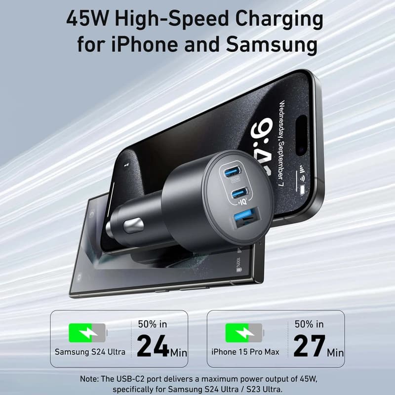 شارژر فندکی انکر Anker Nano Car Charger 167.5W Compact 3-Port B2737 — تصویر ۶