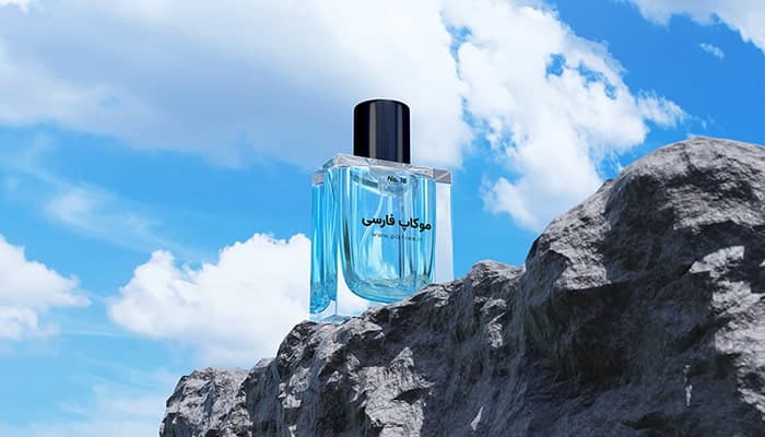 فایل لایه باز موکاپ فارسی بطری عطر و ادکلن
