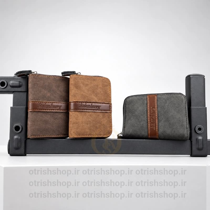 کیف کارت برند بالری وسط نوار (چرم صنعتی ضخیم، آکاردئونی، مناسب خانم و آقا)
