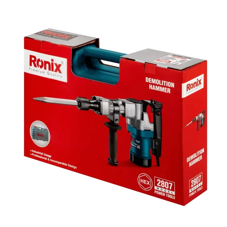 چکش تخریب برقی رونیکس مدل RONIX 2807 با ابزارگیر HEX — تصویر ۳