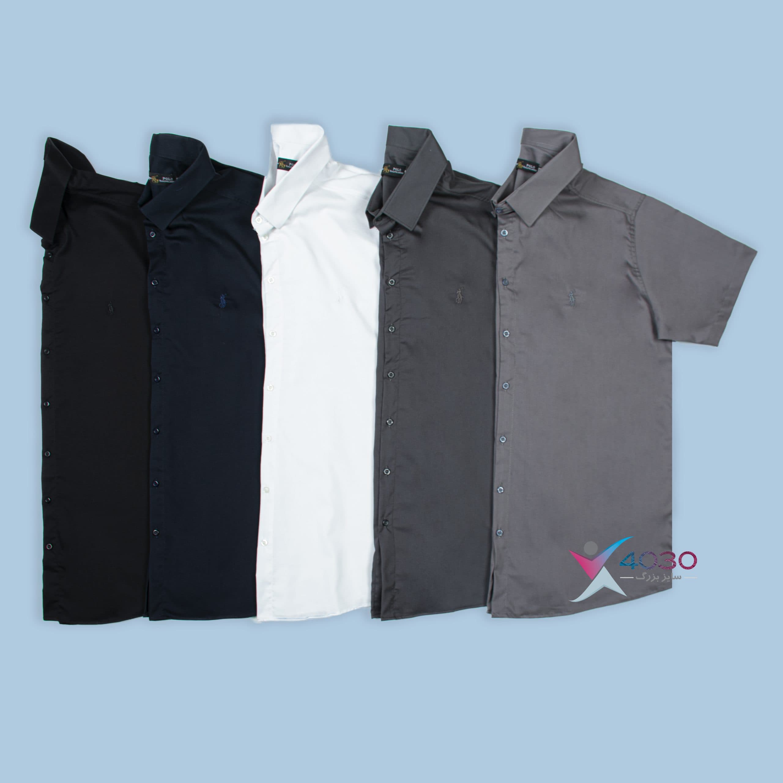 پیراهن بیسیک POLO آستین کوتاه سایزبزرگ ( 2663 )