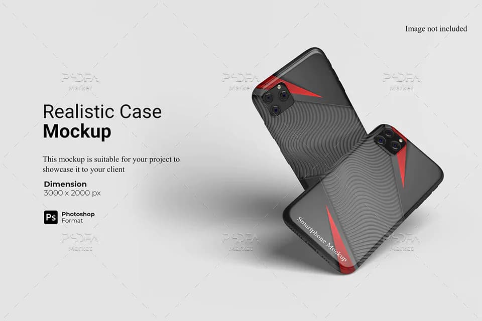 موکاپ قاب و کاور گوشی هوشمند Realistic Smartphone Case Mockup