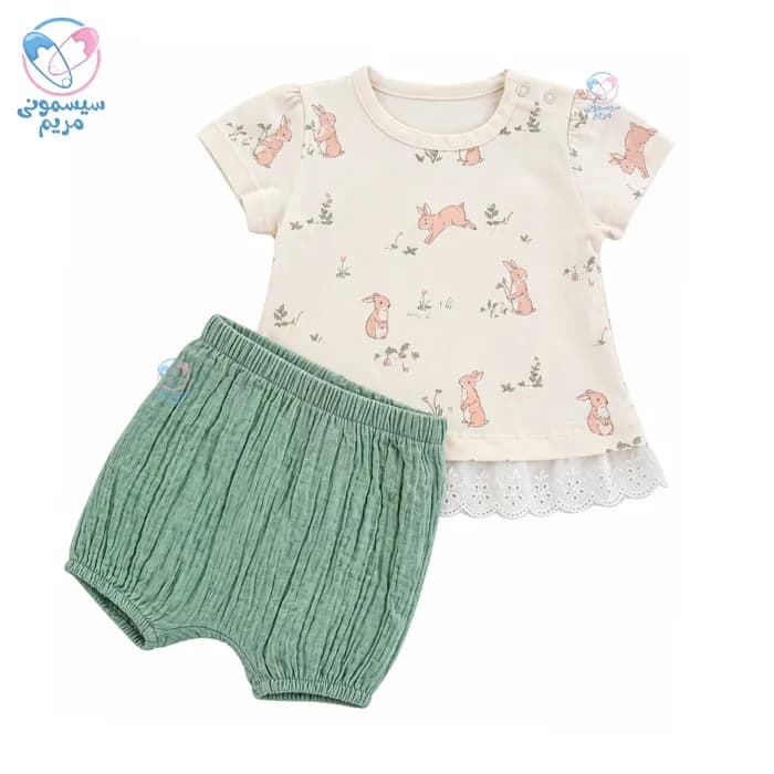 ست تیشرت و شلوارک بیبی های خرگوش Baby Hi 287