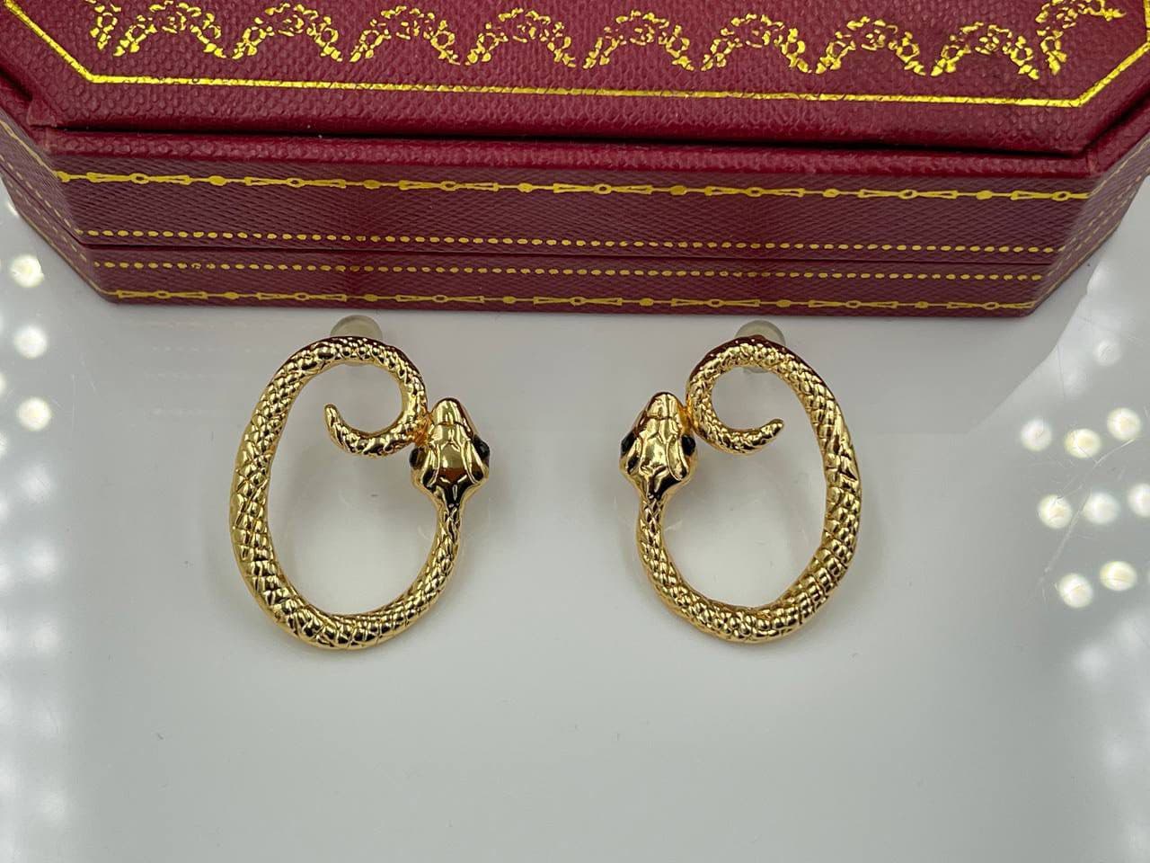 گوشواره طرح مار طلایی