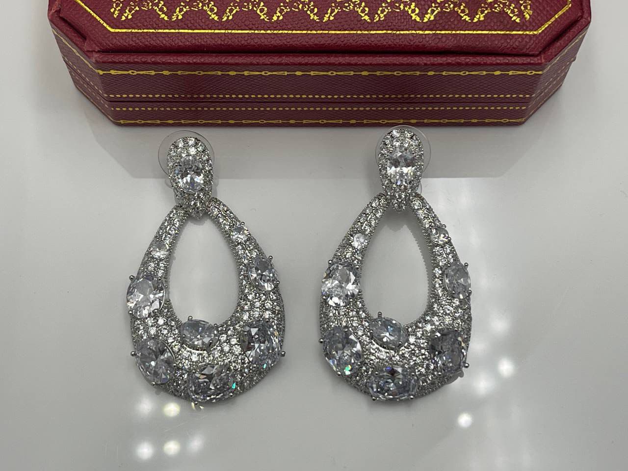 گوشواره مجلسی طرح اشک فول نگین