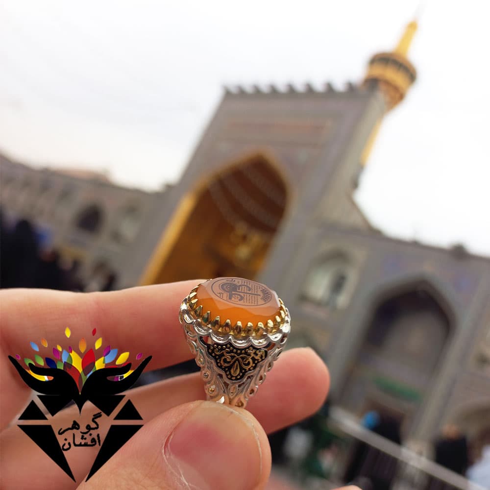 انگشتر عقیق یمنی حکاکی عین علی متبرک R3180