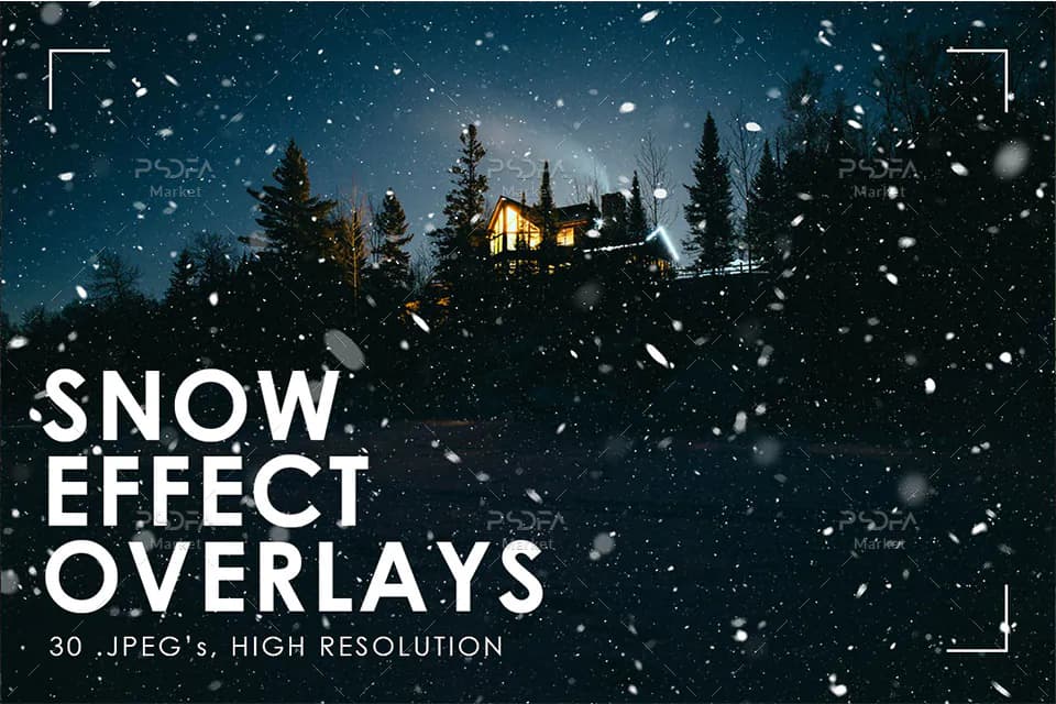 افکت برف عکس و تصاویر در فتوشاپ – Snow Effect Overlays