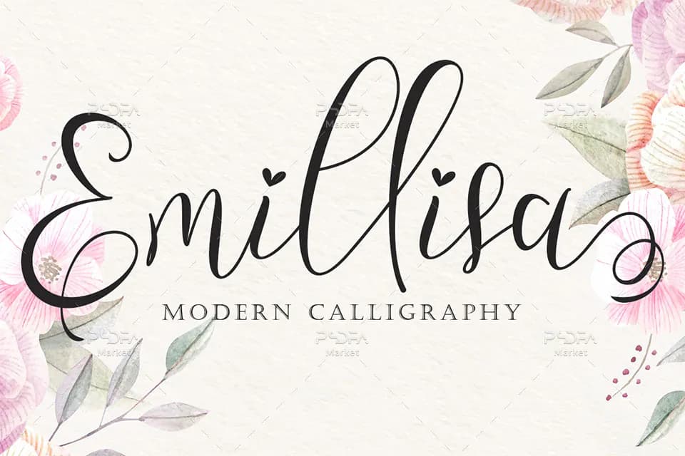 فونت رمانتیک و عاشقانه Emillisa مناسب برای طراحی پوستر و …