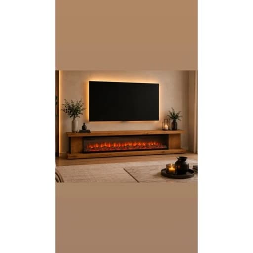 میز تلویزیون طرح شومینه سه بعدی سایز 180 کامنا مدل 13153637