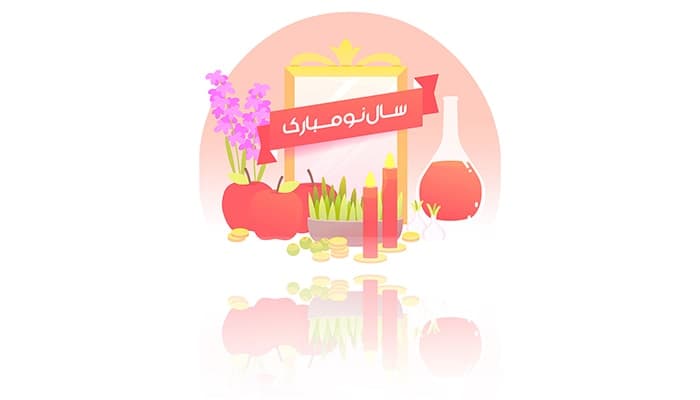 وکتور بنر فارسی عید نوروز و سفره هفت سین